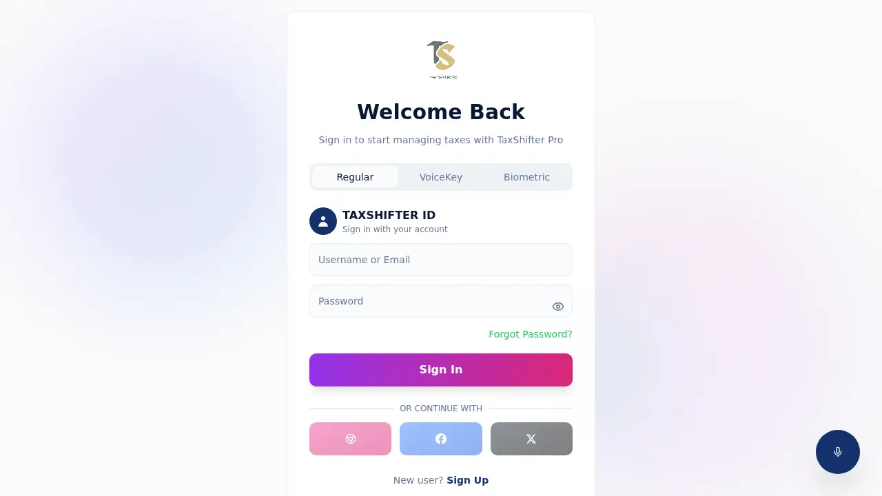 Tax Shifter Pro page