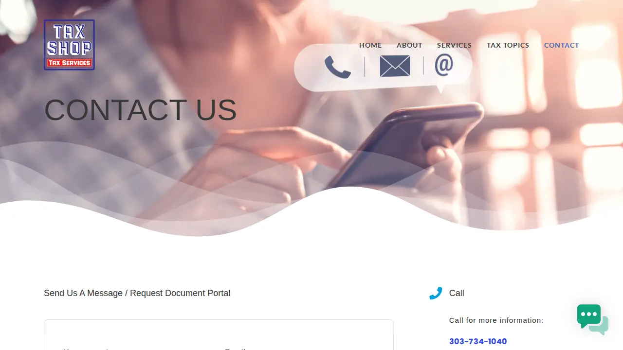 Tax Shop page