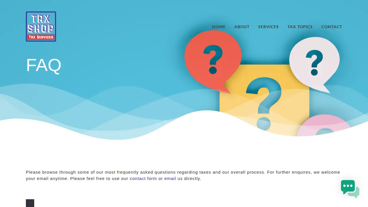 Tax Shop page