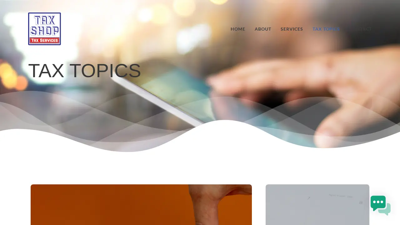 Tax Shop page