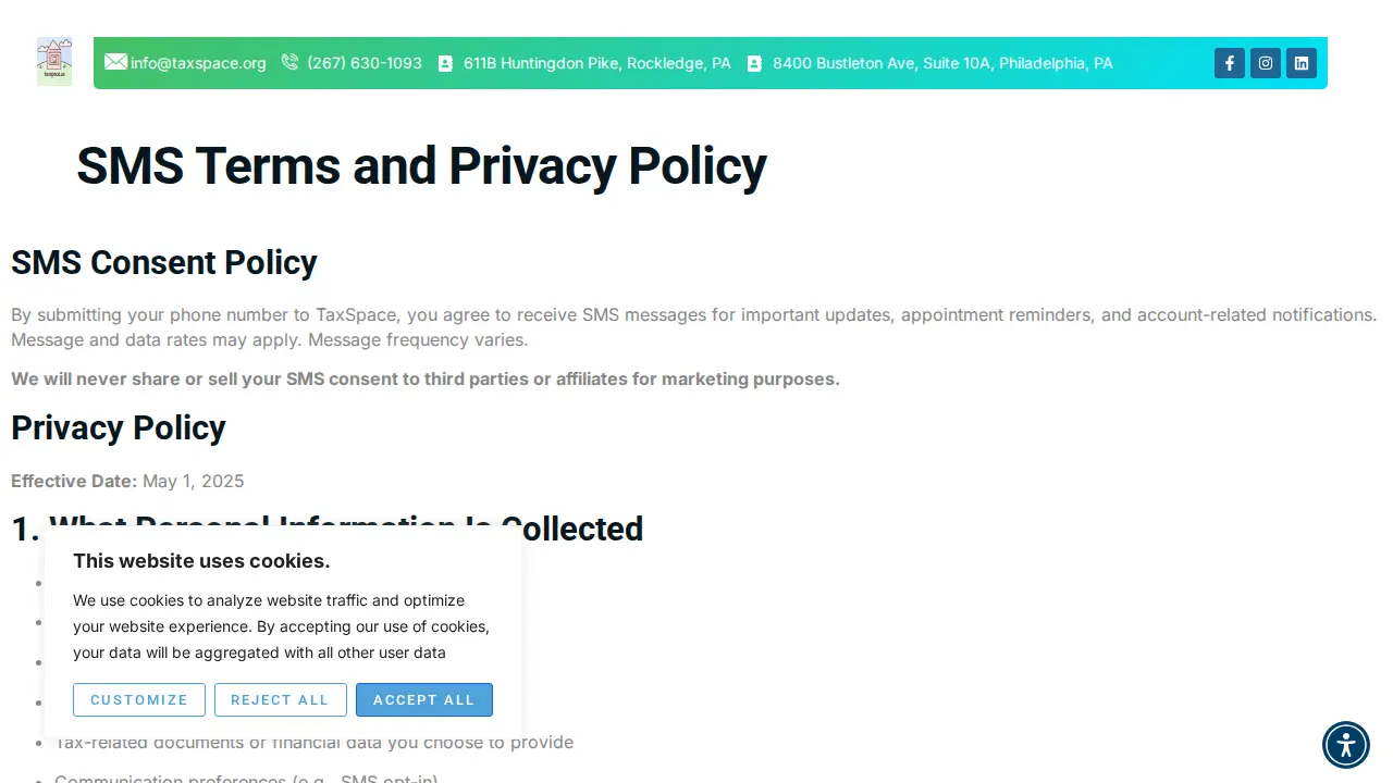TaxSpace page