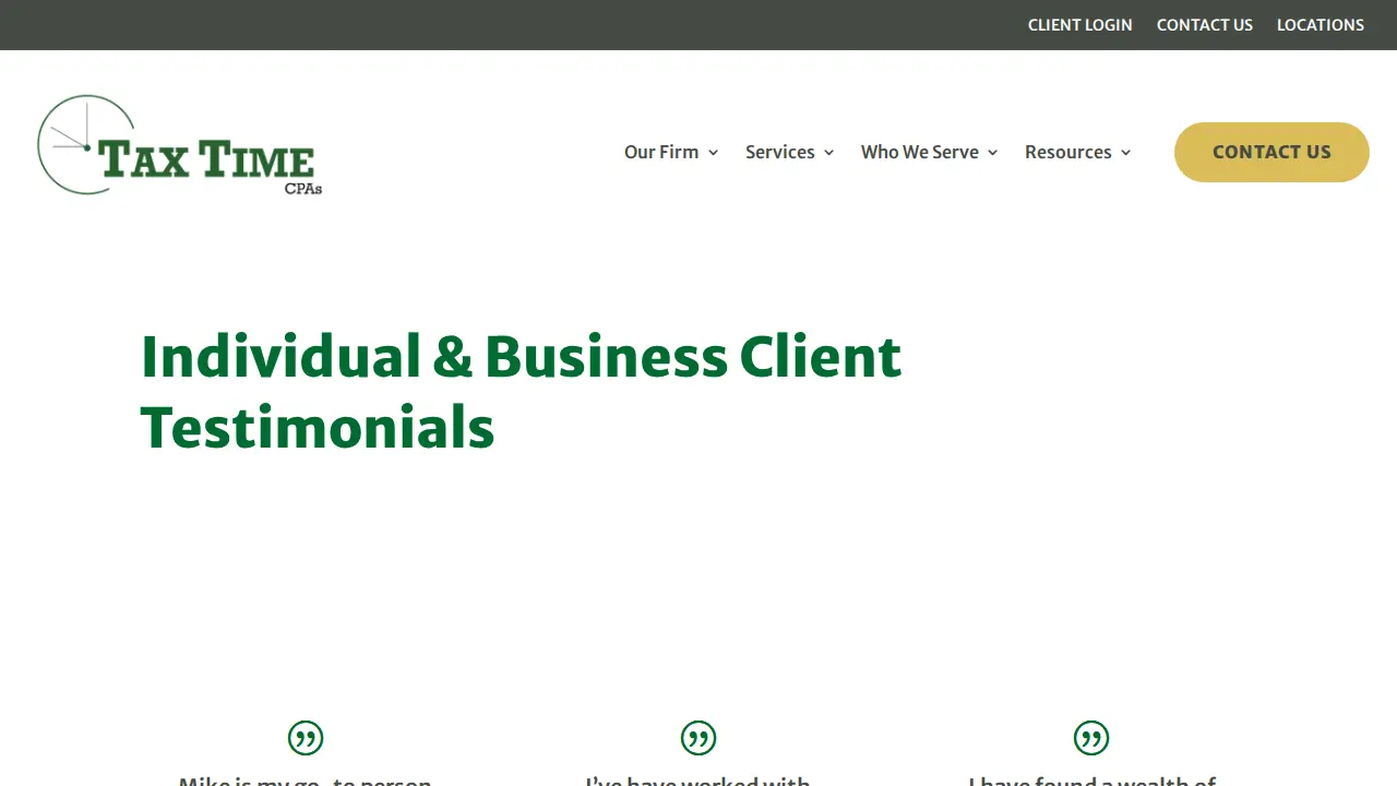 Tax Time CPAs - Denver page
