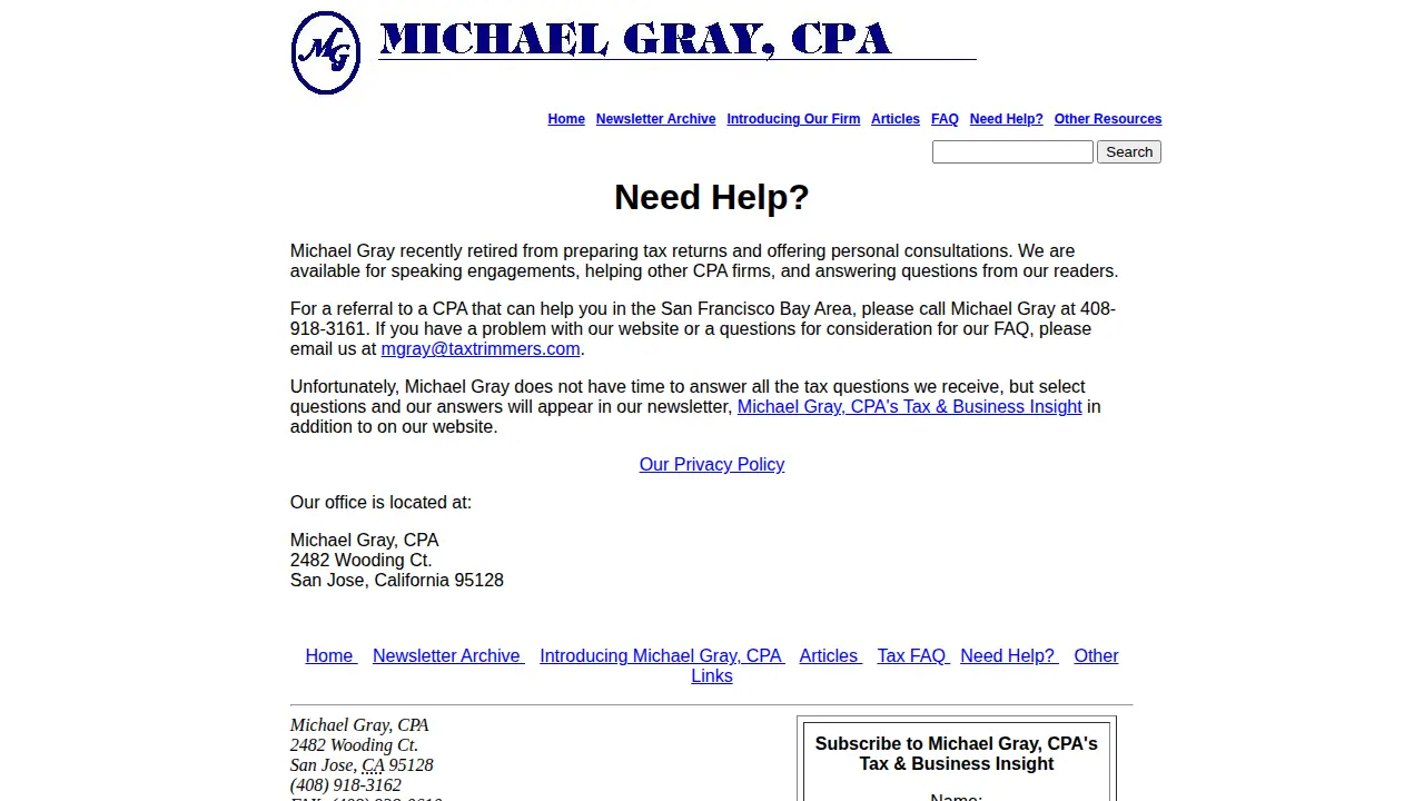 Michael Gray, CPA page