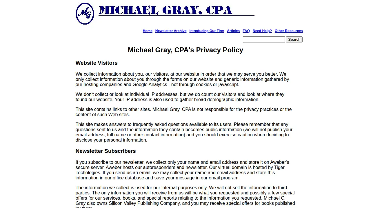 Michael Gray, CPA page