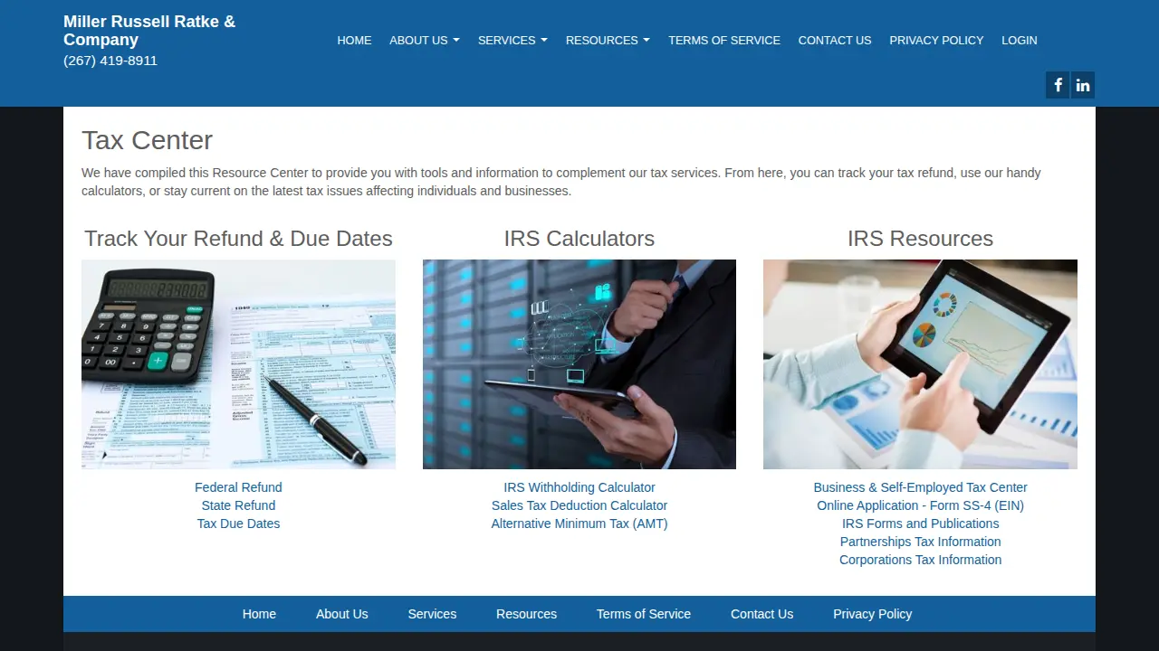 Miller Russell Ratke & Company page