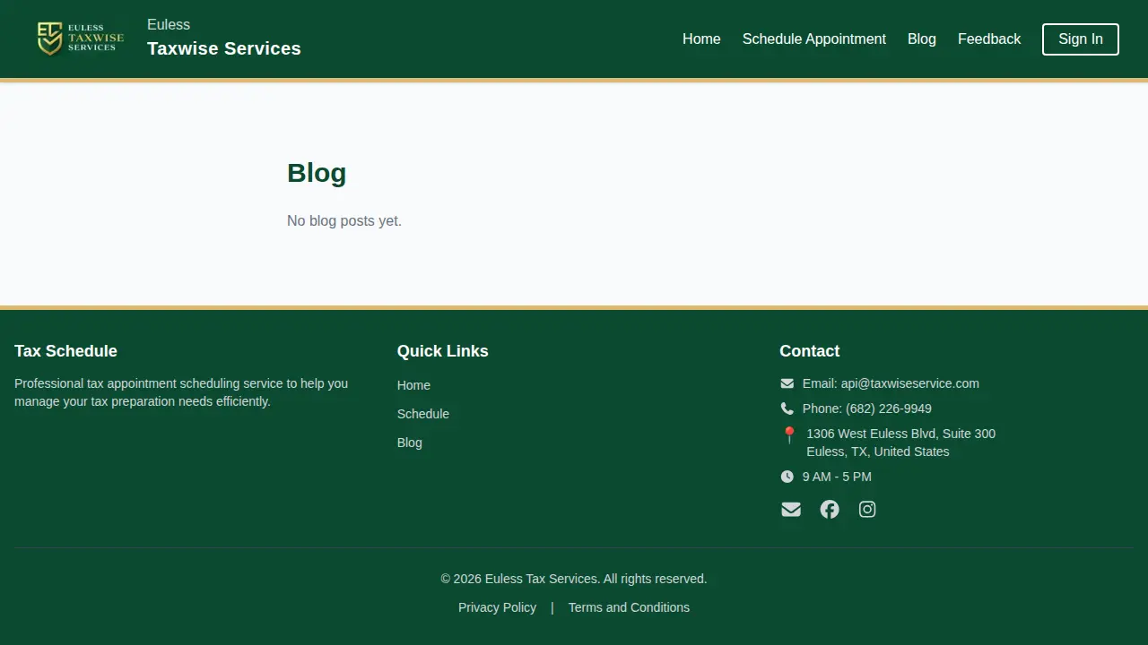 Tax Wise Services page