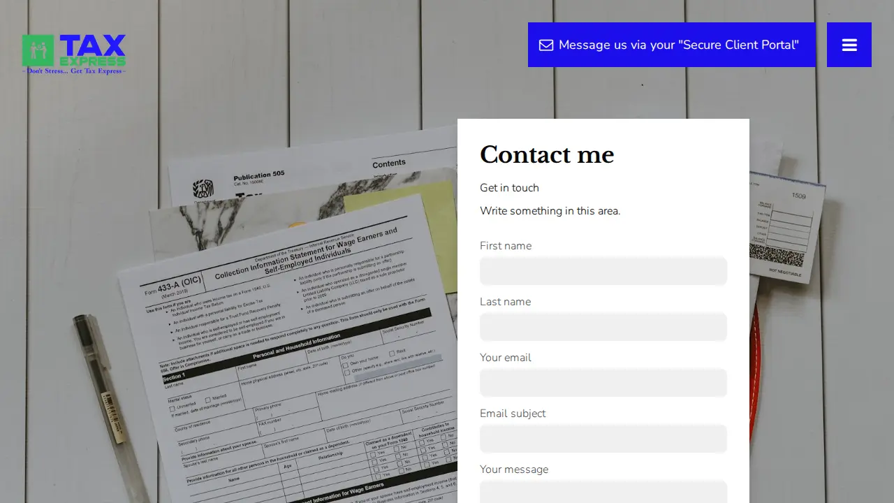 Tax Express page