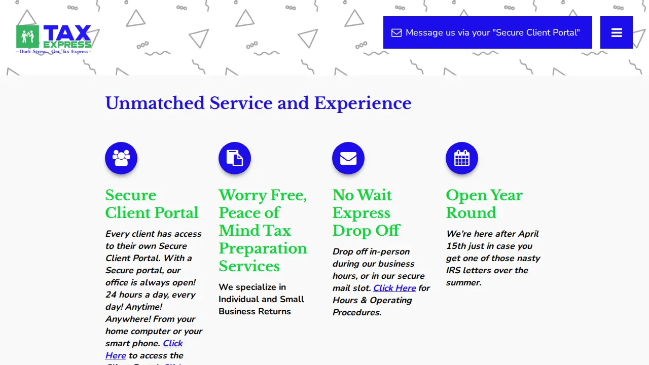 Tax Express page