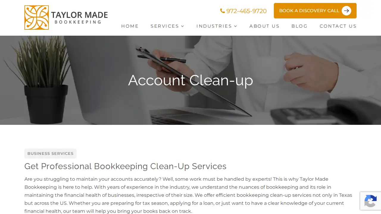 Taylor Made Bookkeeping page