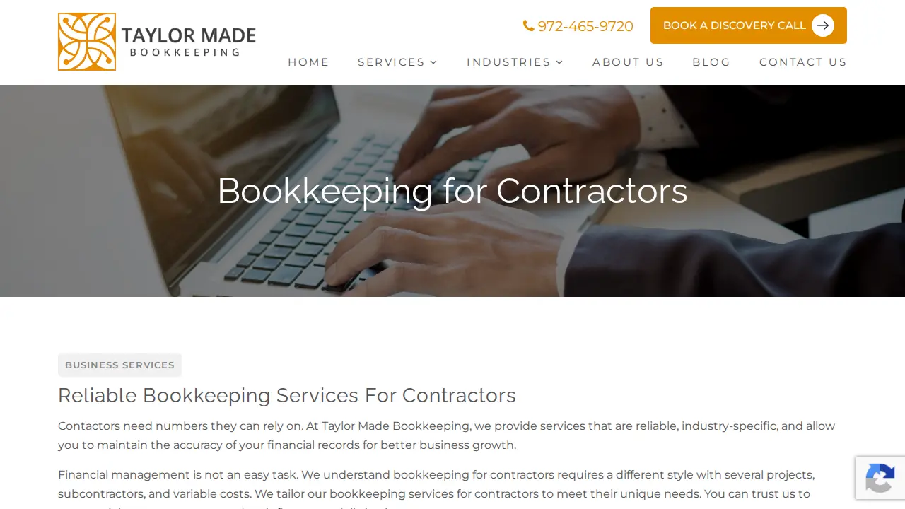 Taylor Made Bookkeeping page