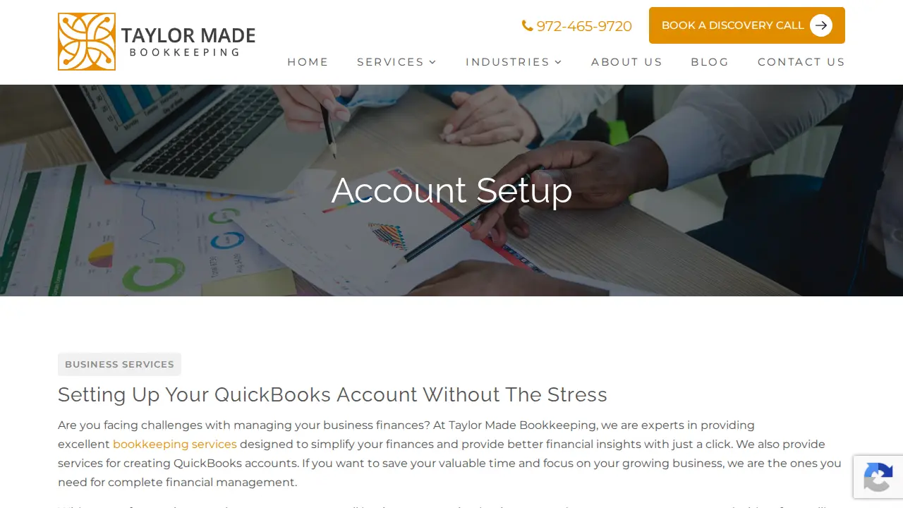 Taylor Made Bookkeeping page