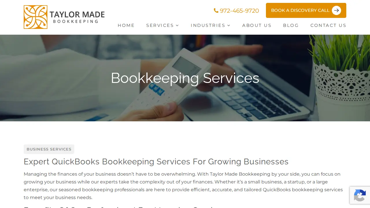 Taylor Made Bookkeeping page