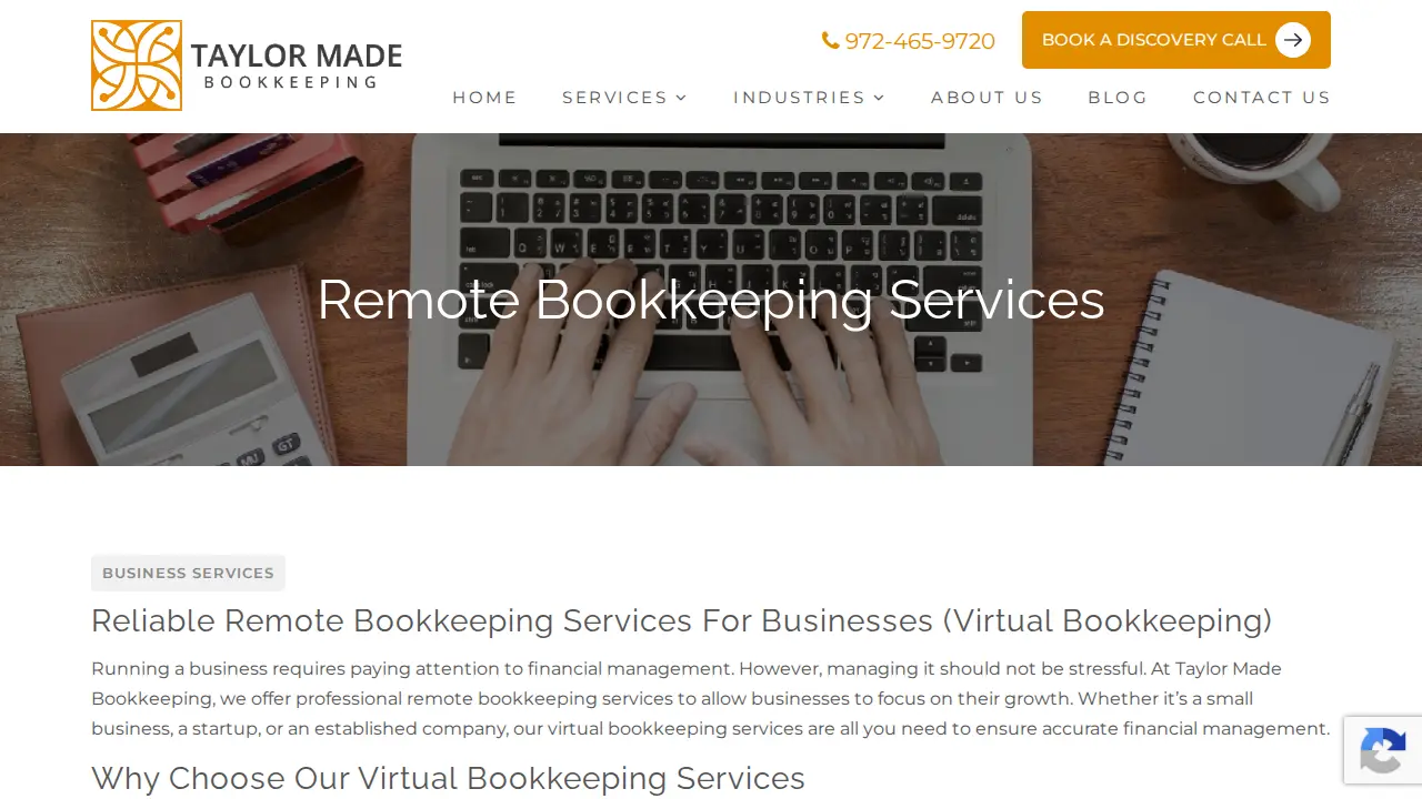 Taylor Made Bookkeeping page
