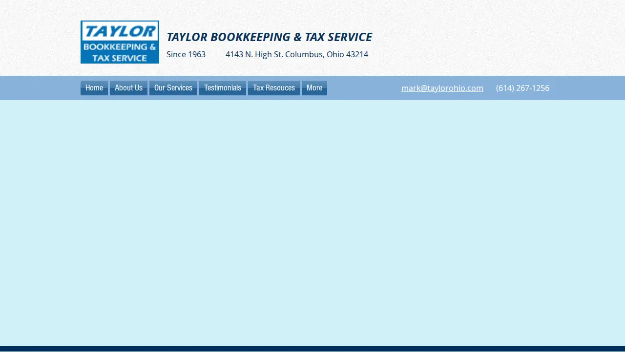 Taylor Bookkeeping & Tax Service page