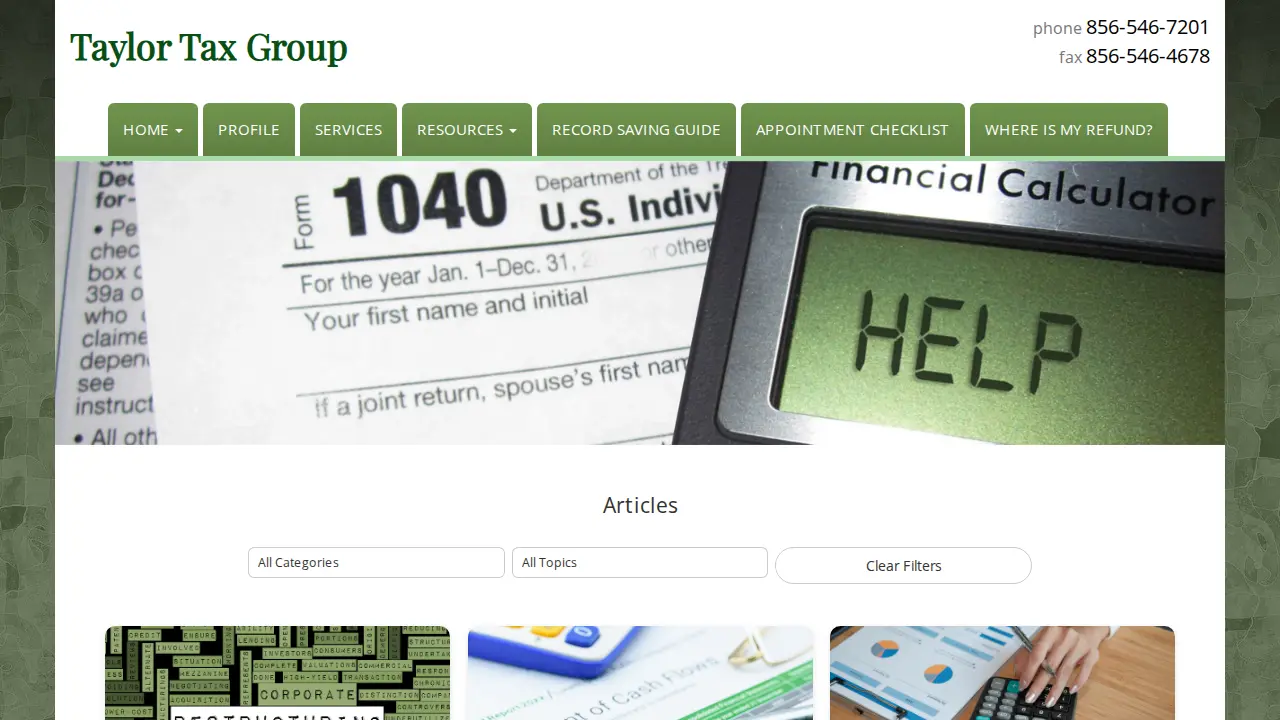 Taylor Tax Group page