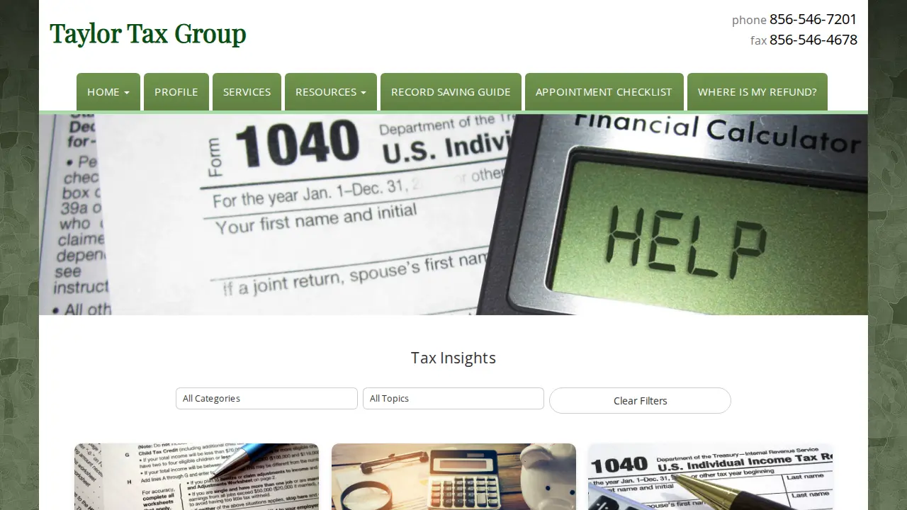 Taylor Tax Group page