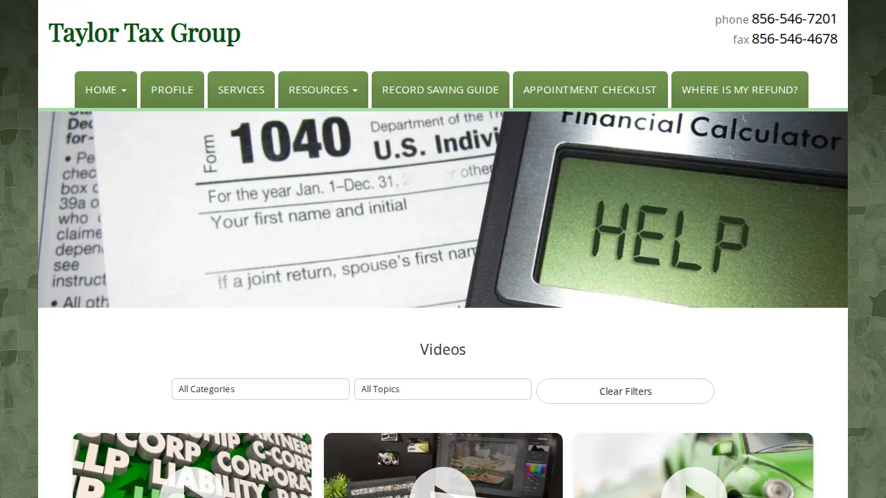 Taylor Tax Group page