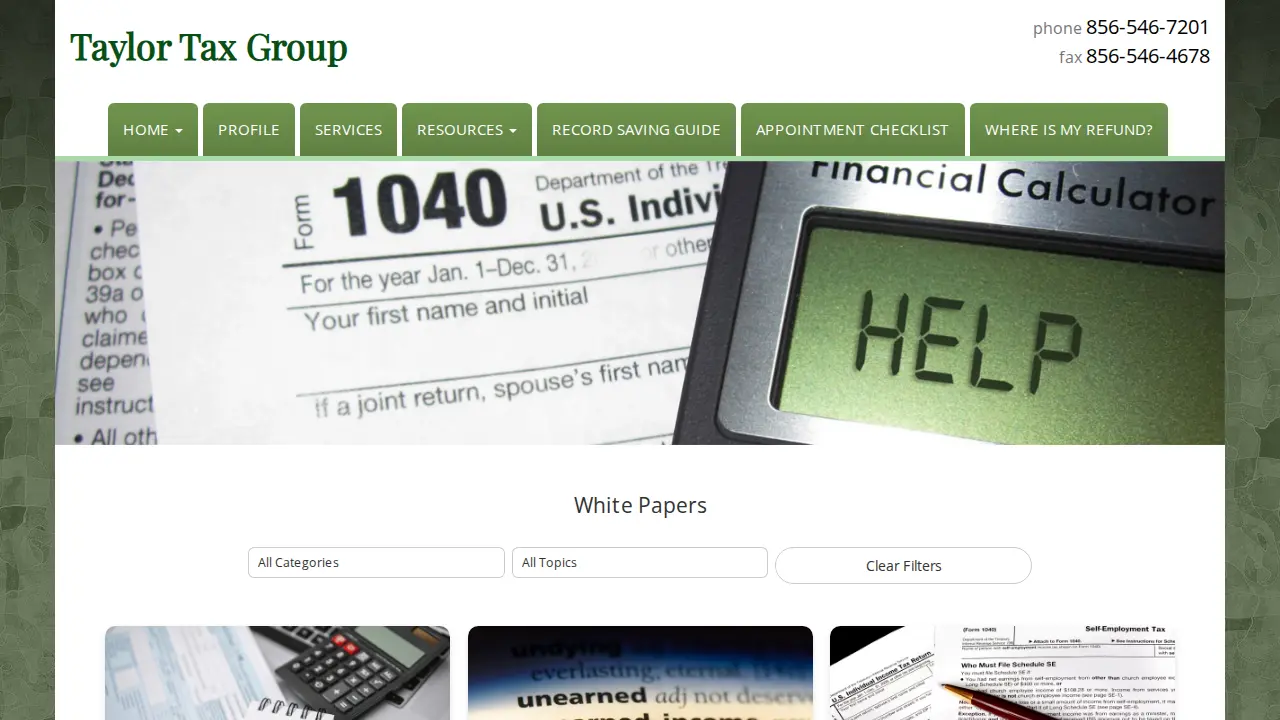 Taylor Tax Group page