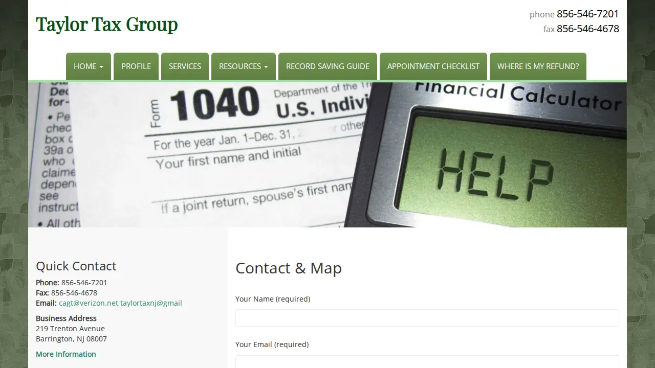 Taylor Tax Group page