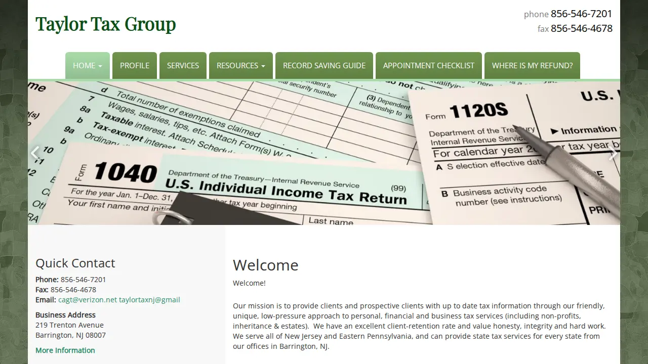 Taylor Tax Group website