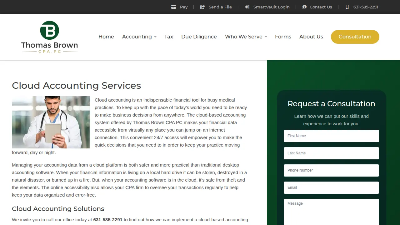 Thomas Brown CPA PC page