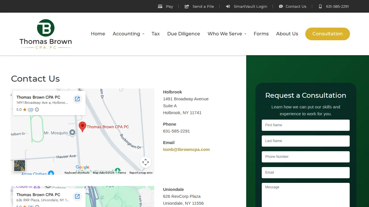 Thomas Brown CPA PC page