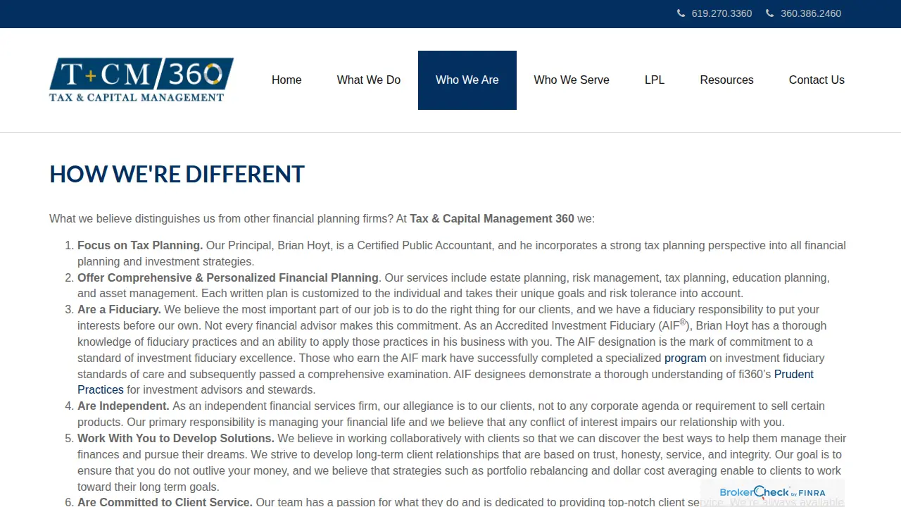 Tax & Capital Management 360 page