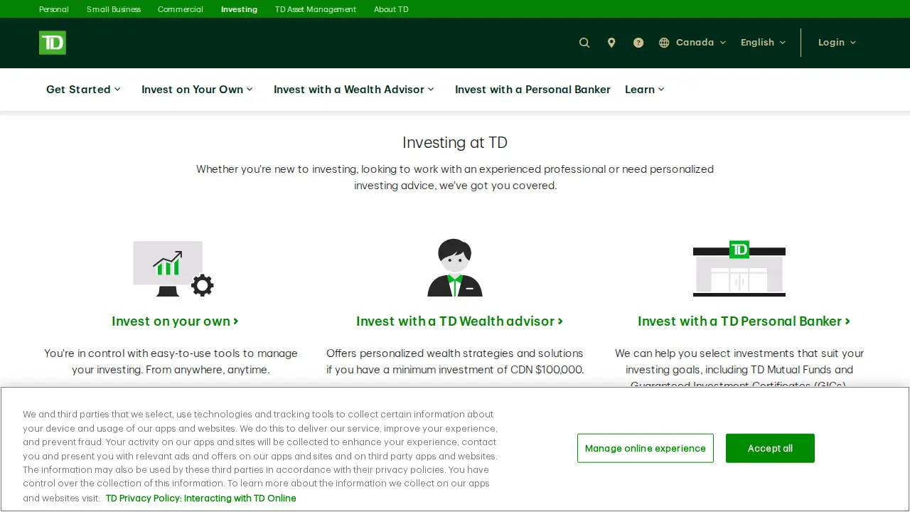 TD Wealth page