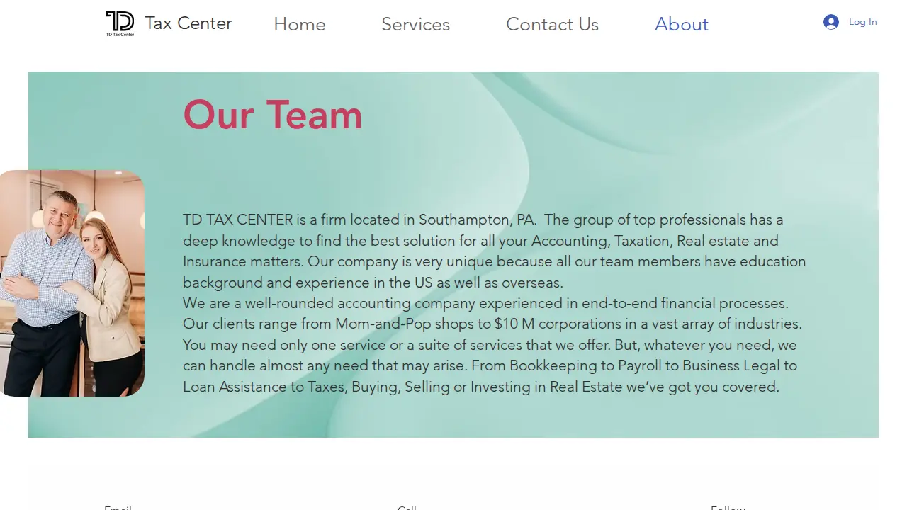 TD TAX CENTER page