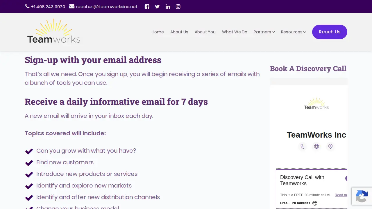 Teamworks, Inc. page