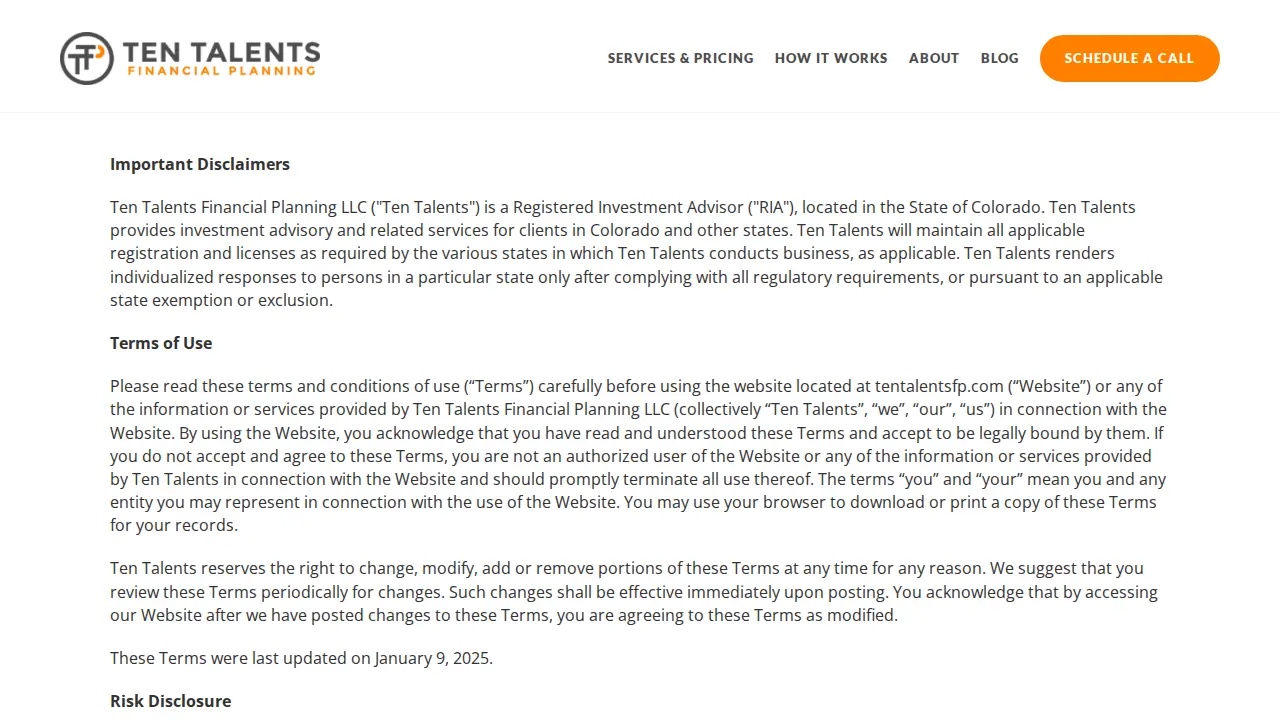 Ten Talents Financial Planning, LLC page