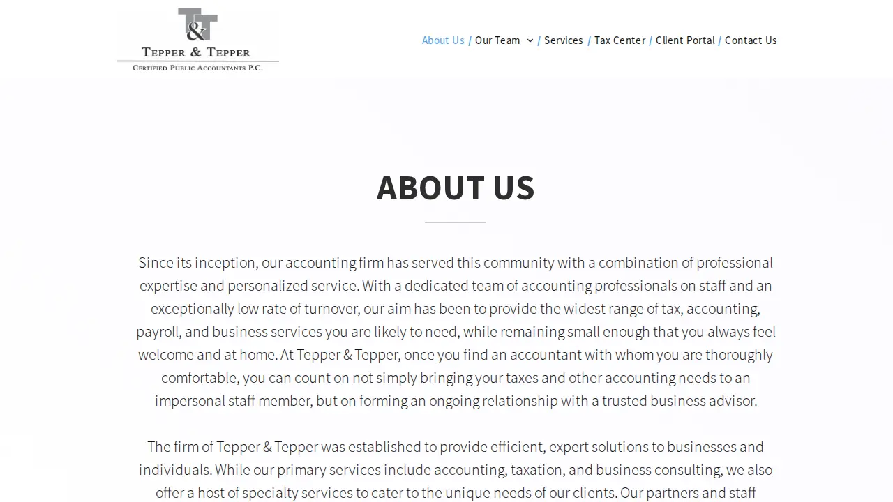 Tepper & Tepper, CPAs P.C. page