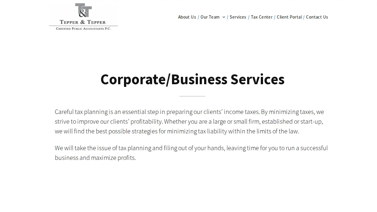 Tepper & Tepper, CPAs P.C. page