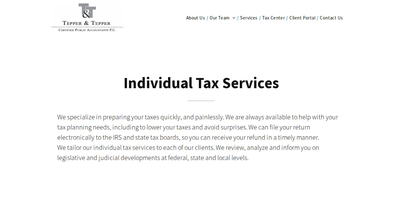Tepper & Tepper, CPAs P.C. page