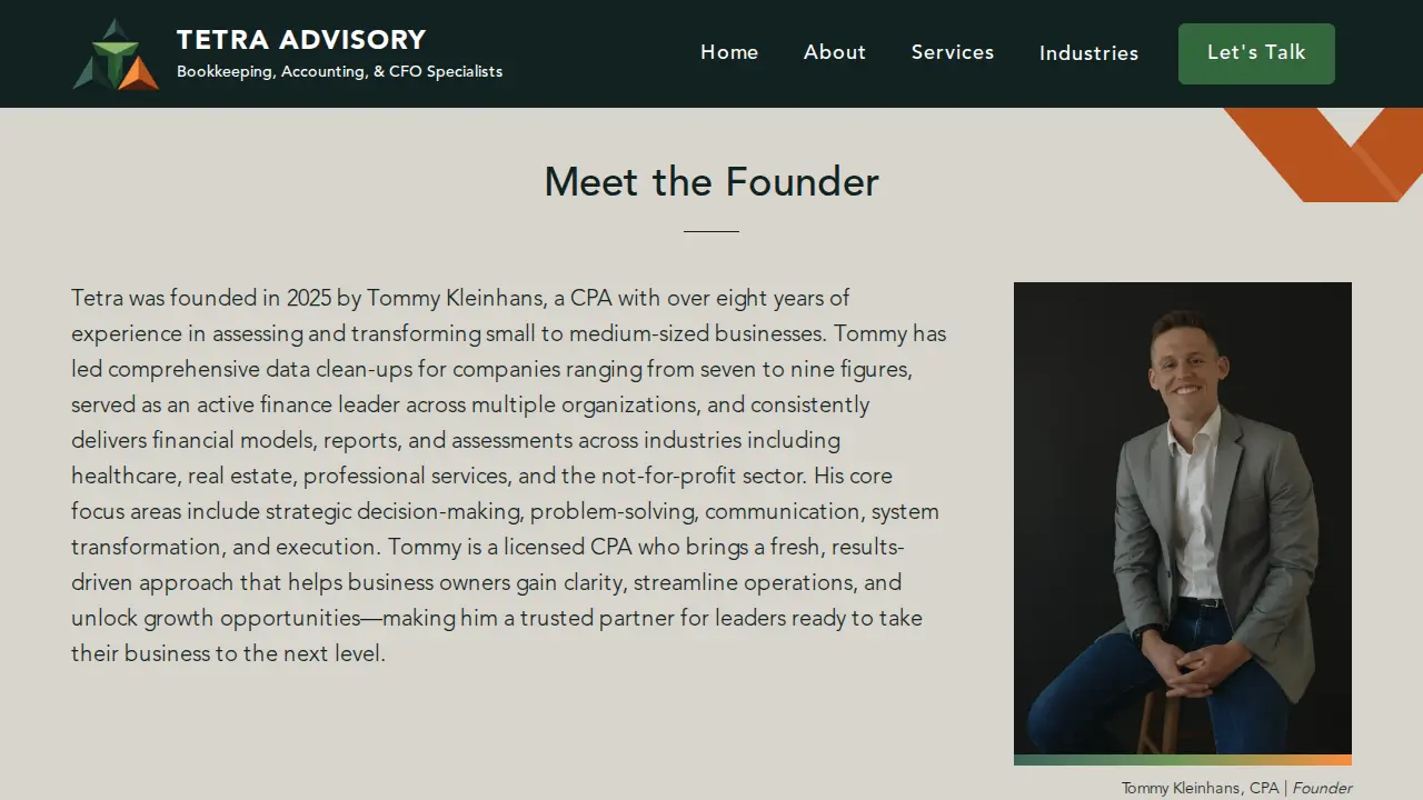 Tetra Accounting & Advisory page