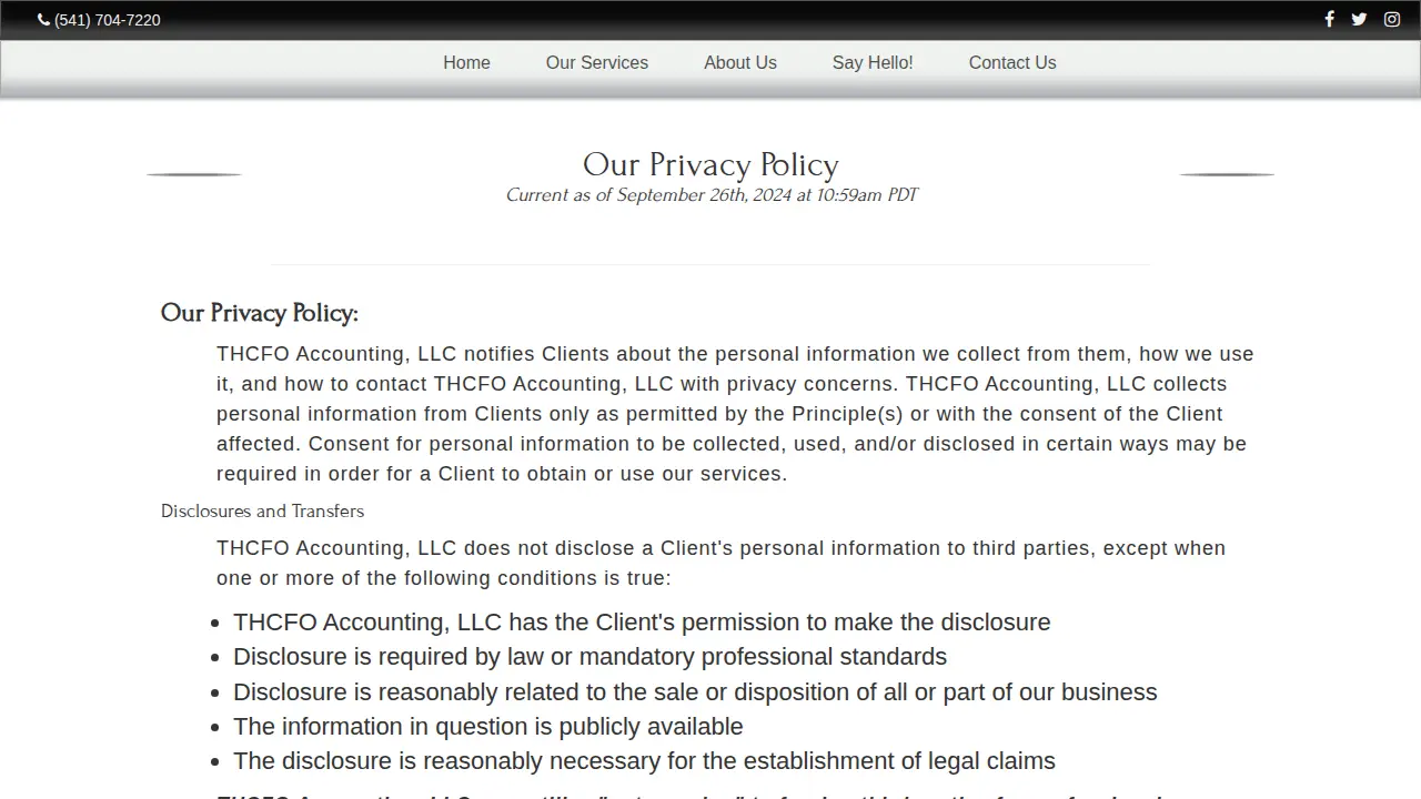Thcfo Accounting page