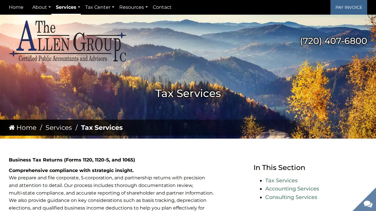 The Allen Group, PC page