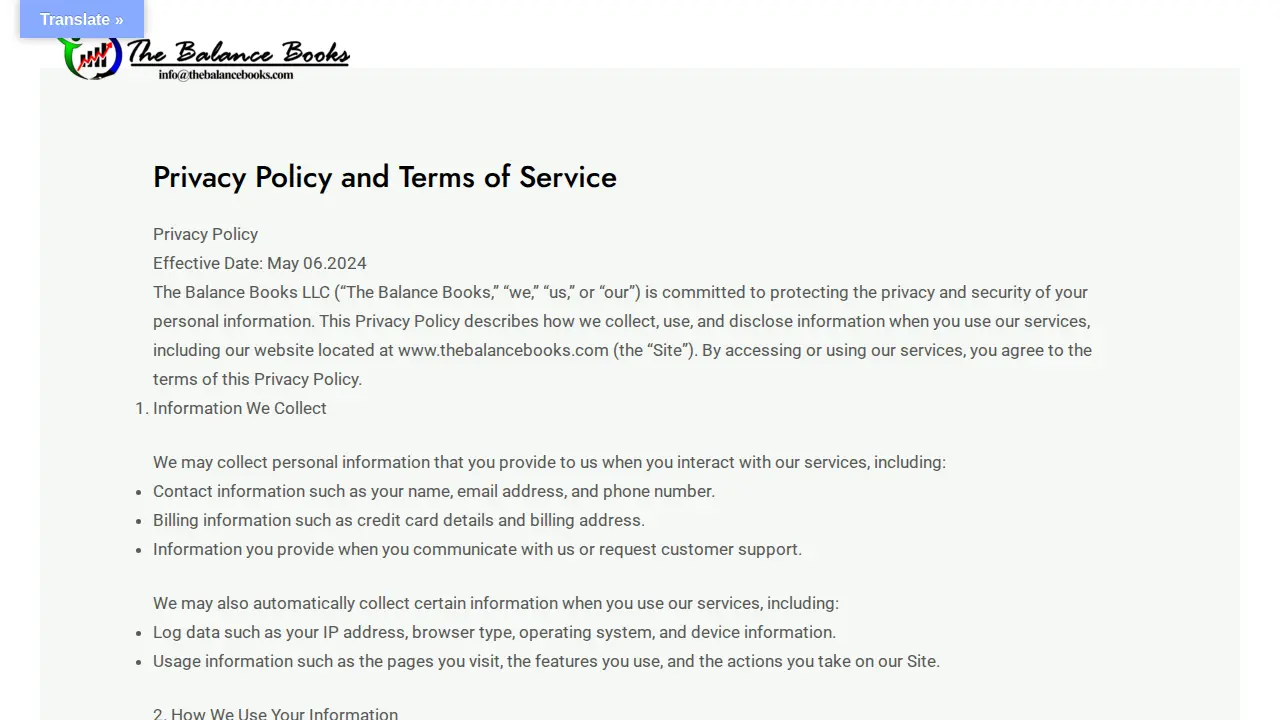 The Balance Books, LLC page