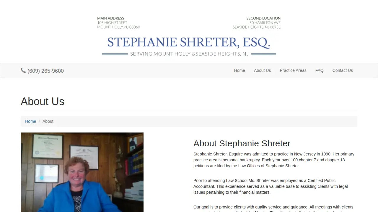 Law Office of Stephanie Shreter page