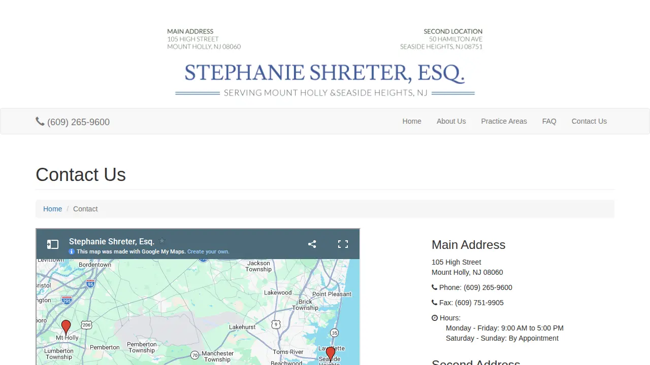 Law Office of Stephanie Shreter page