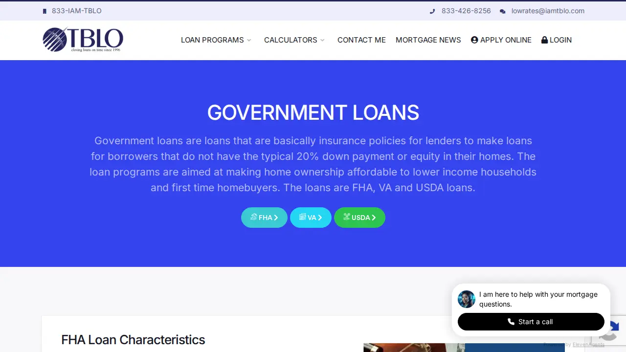 The Best Loan Officer page