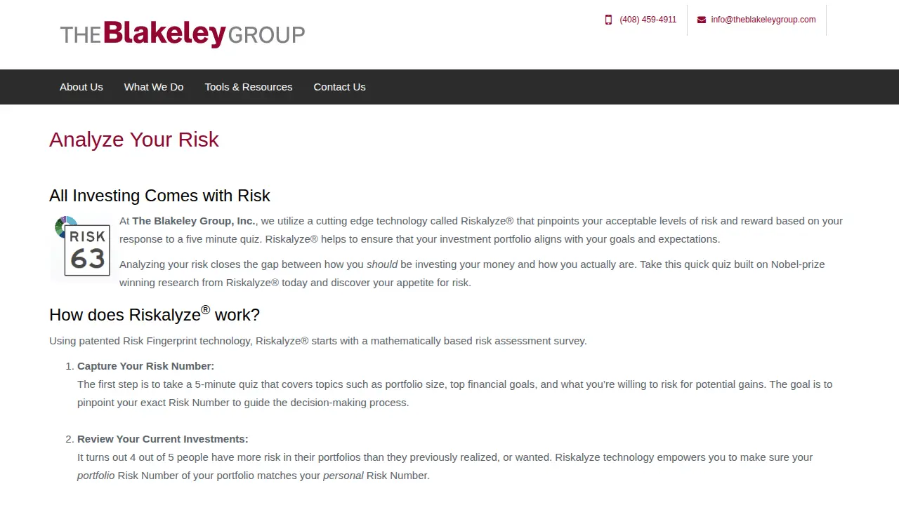 Blakeley Group Inc page