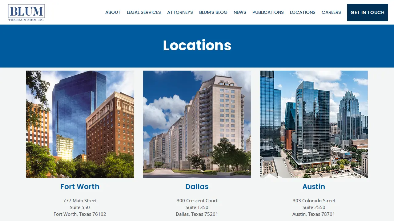 The Blum Firm, PC page