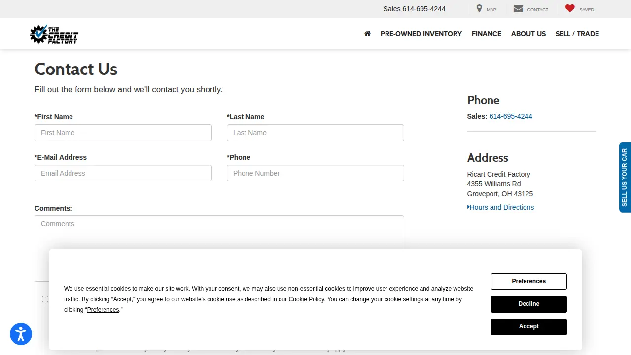 The Credit Factory page