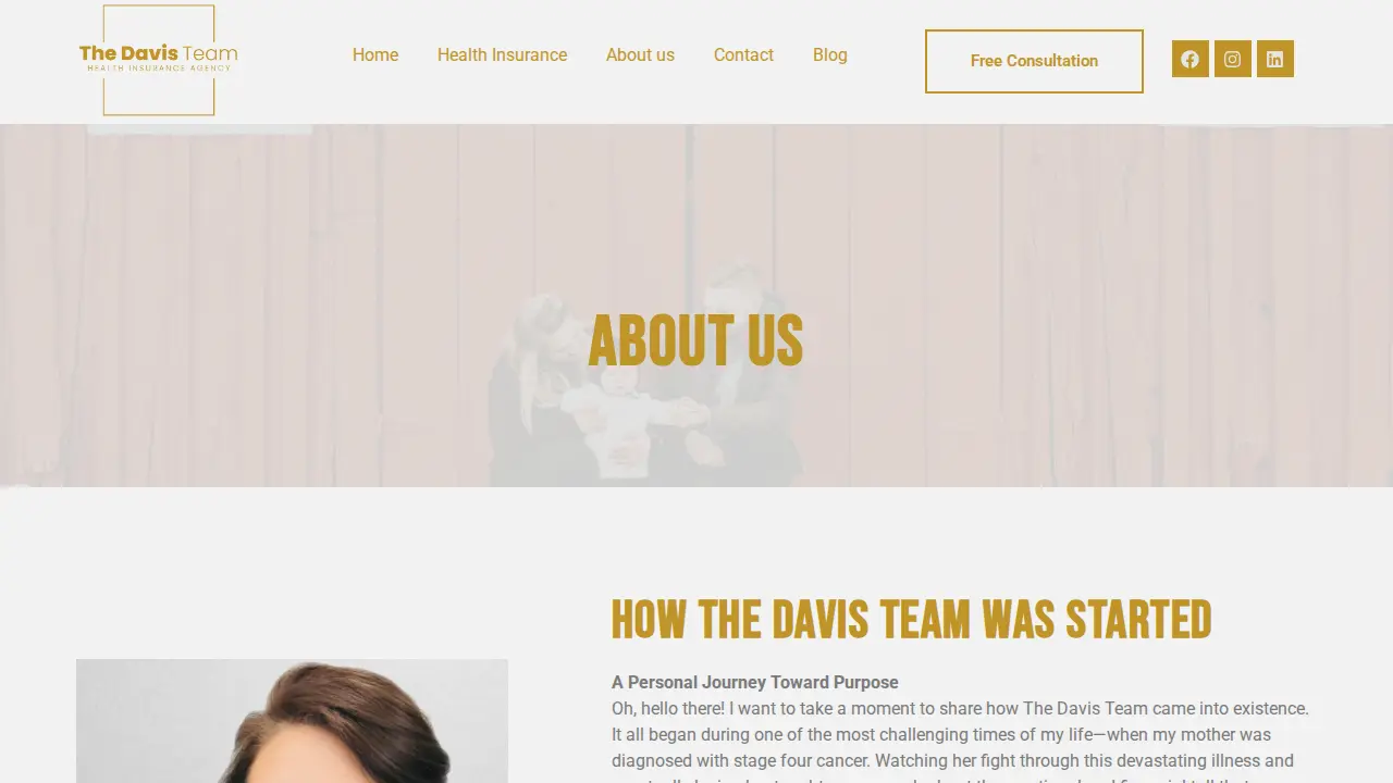 The Davis Team Advisors page