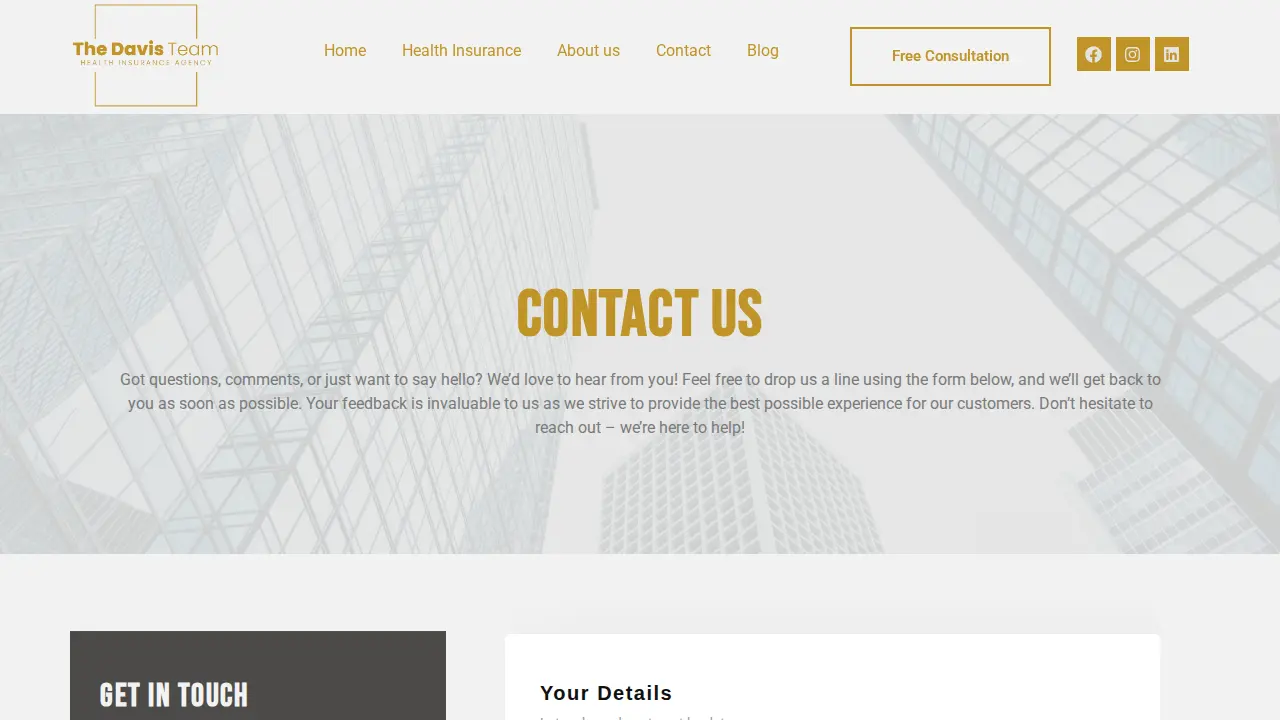 The Davis Team Advisors page