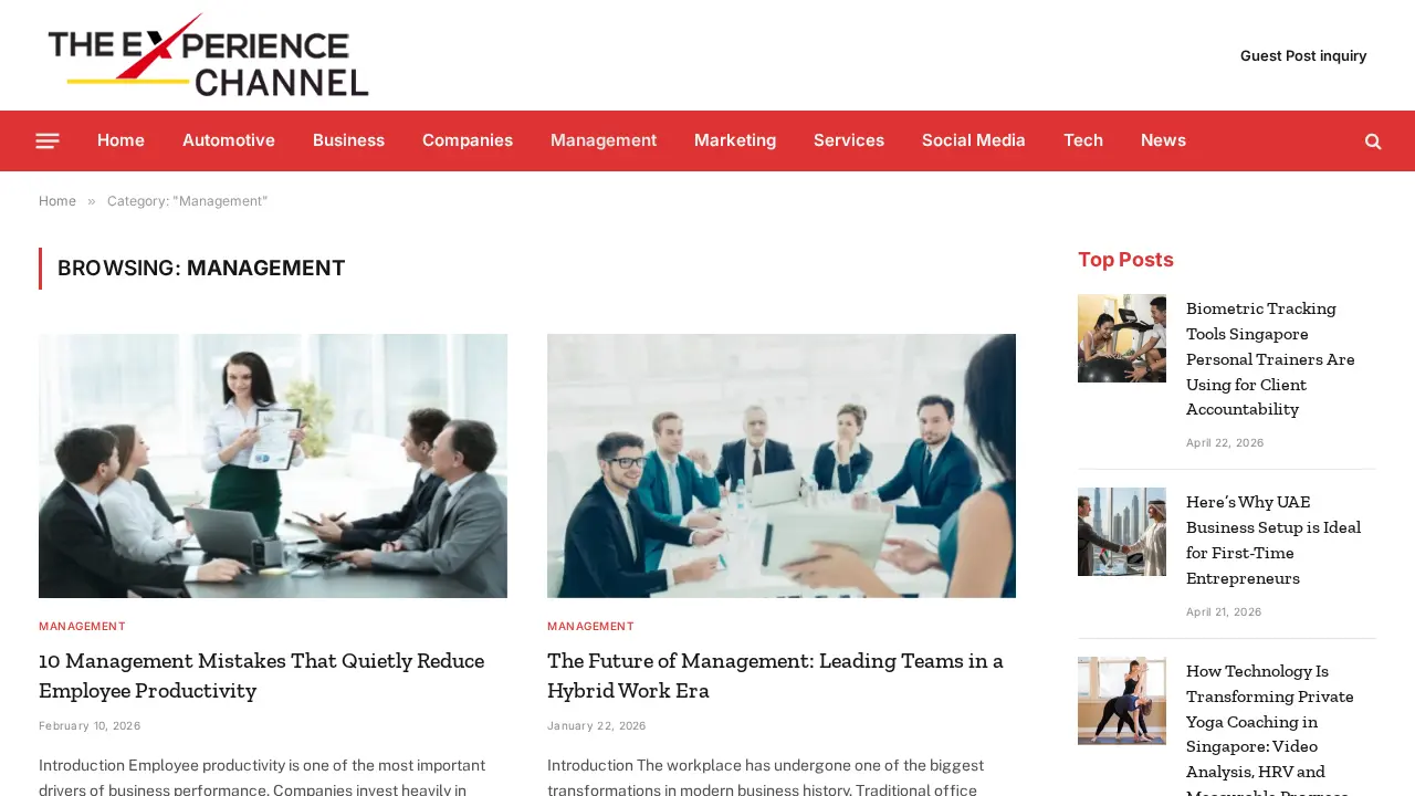 The Experience Channel Distribution Center page