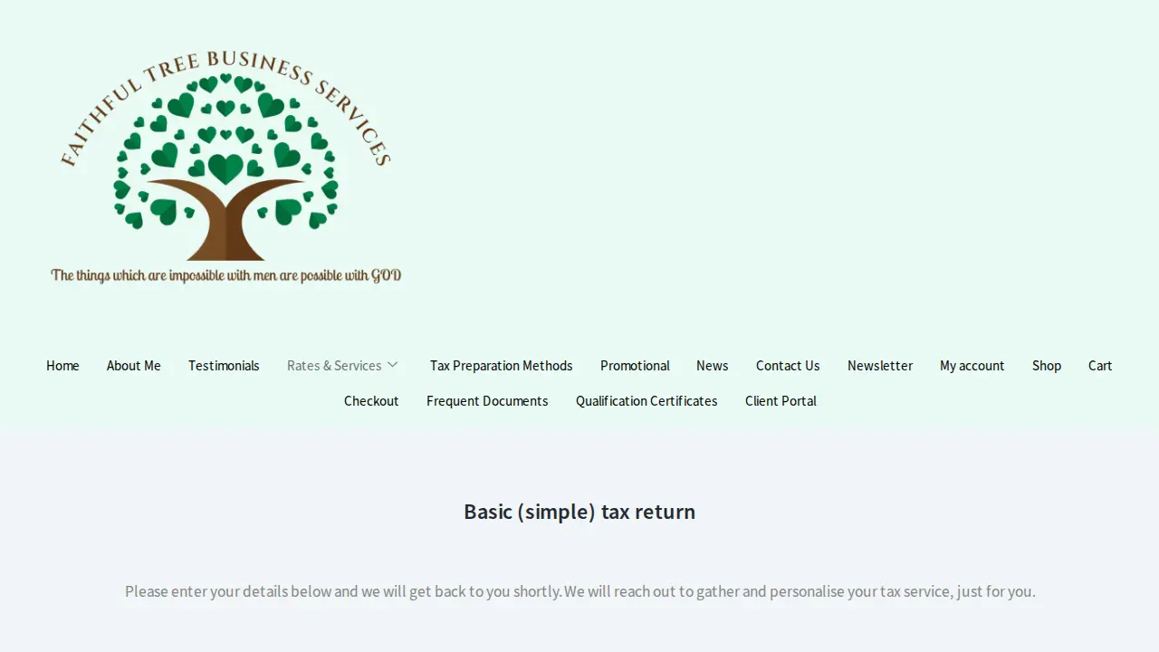 Faithful Tree Business Services page