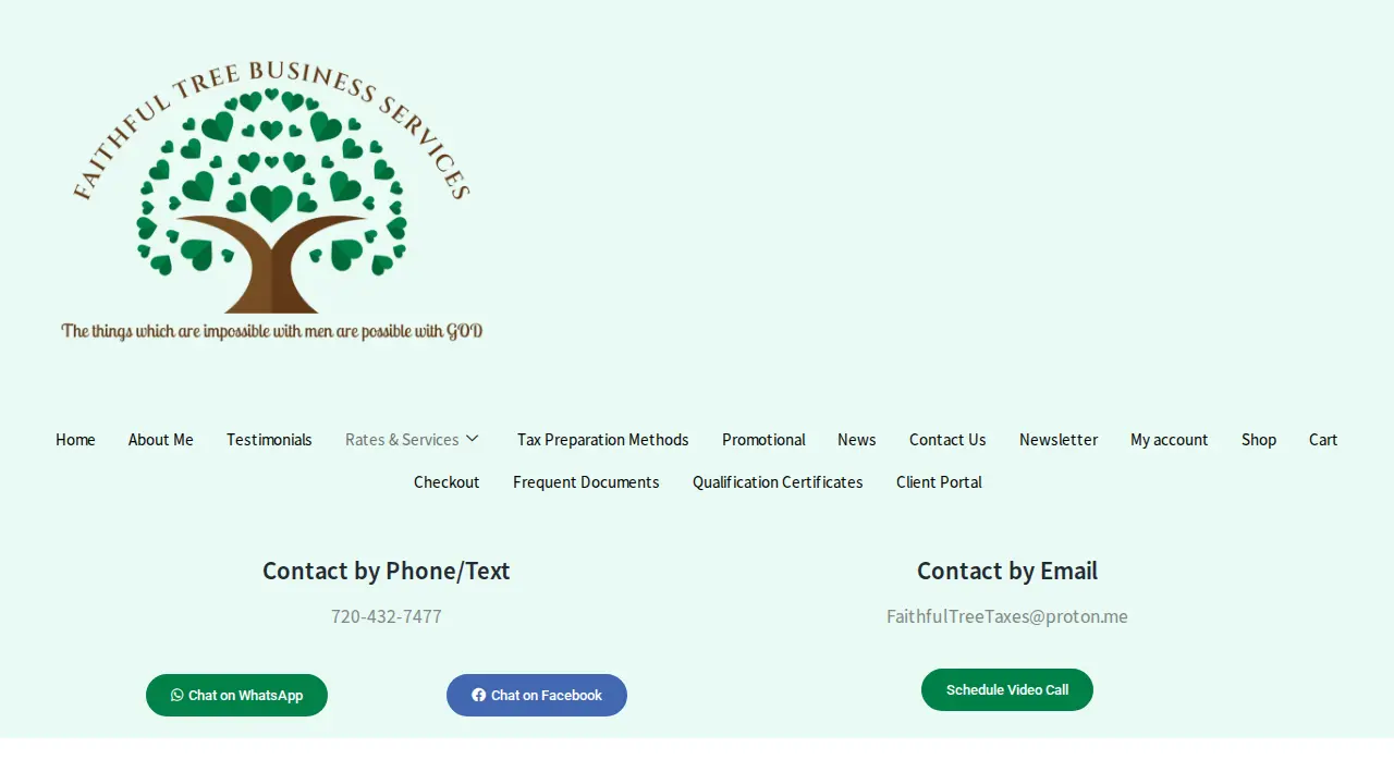 Faithful Tree Business Services page