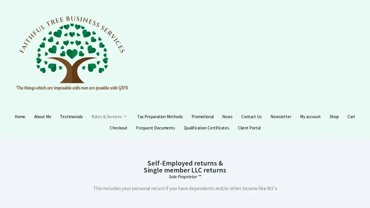 Faithful Tree Business Services page